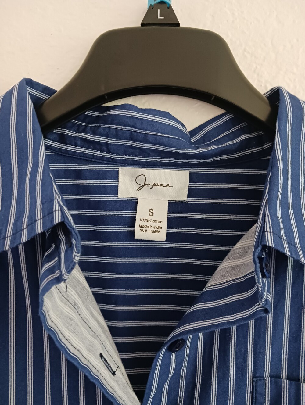 Japna Navy Stripe Button Down Shirt - Picture 3 of 4
